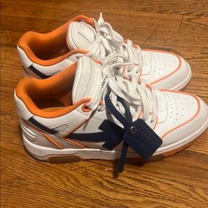 OUT OF OFFICE * Off-White - White and Orange Sneakers with Blue Accents